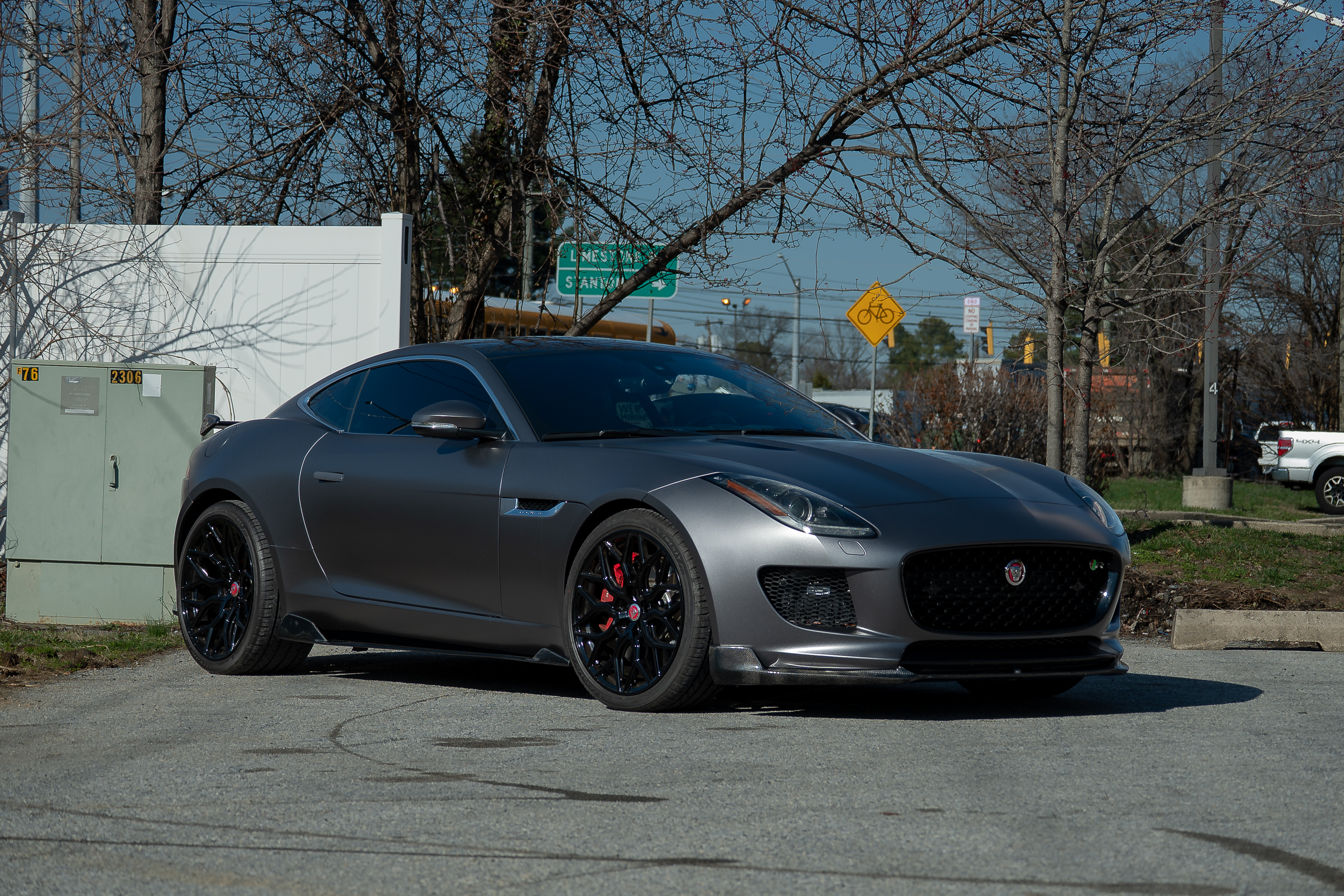 satin dark gray wrap on Jaguar F Type